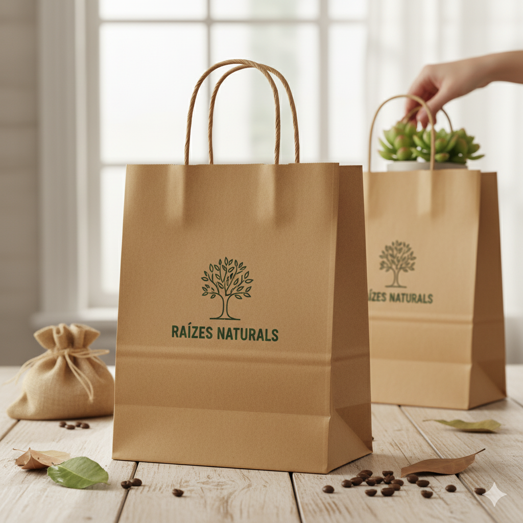 Sacola de papel Kraft sustentável e resistente para e-commerce e lojas em Campinas