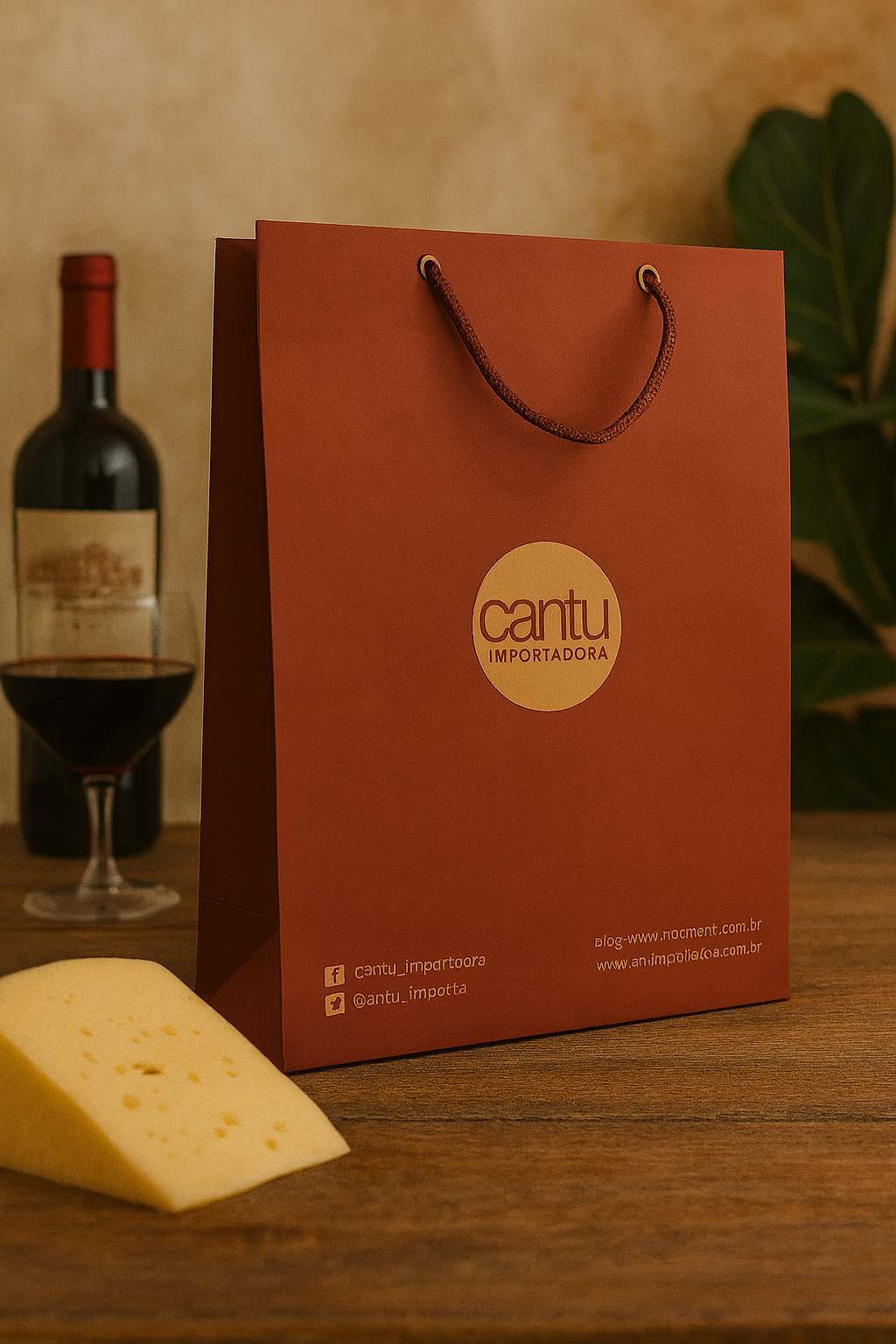 Sacola em Papel Kraft para Vinho