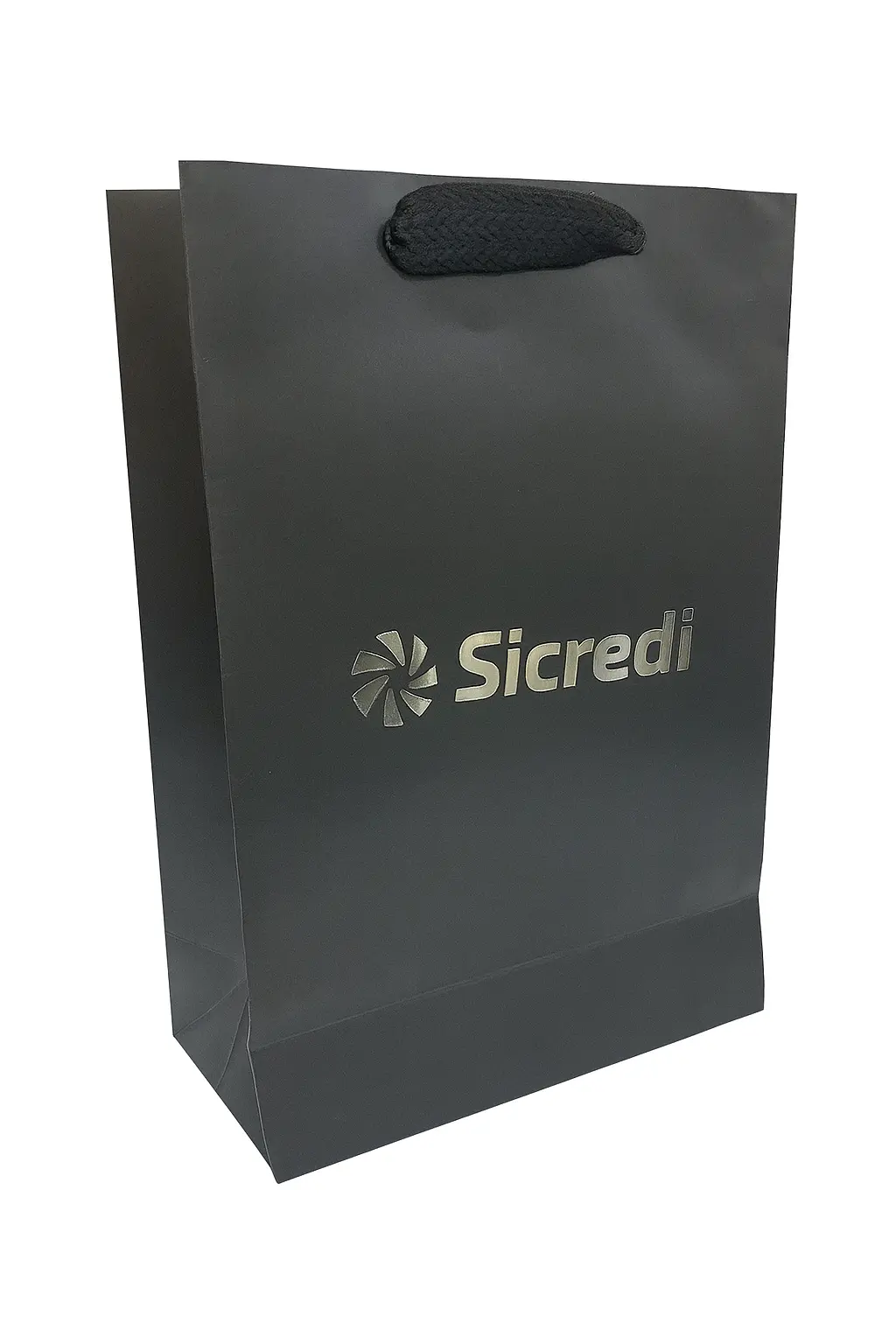 Sacola de papel para feira de negócios com logo grande