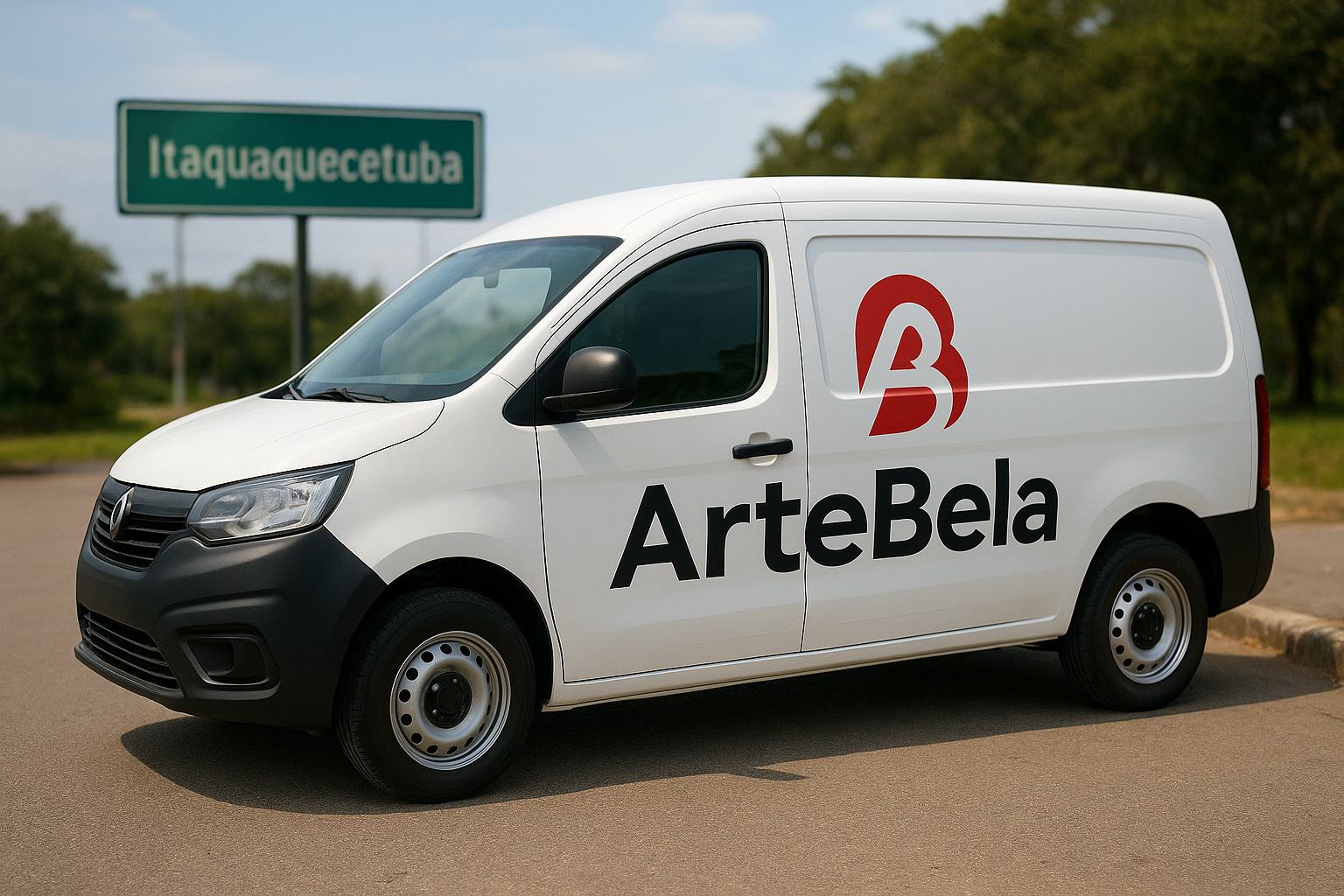 Van da ArteBela realizando entrega rápida de sacolas personalizadas em Itaquaquecetuba.