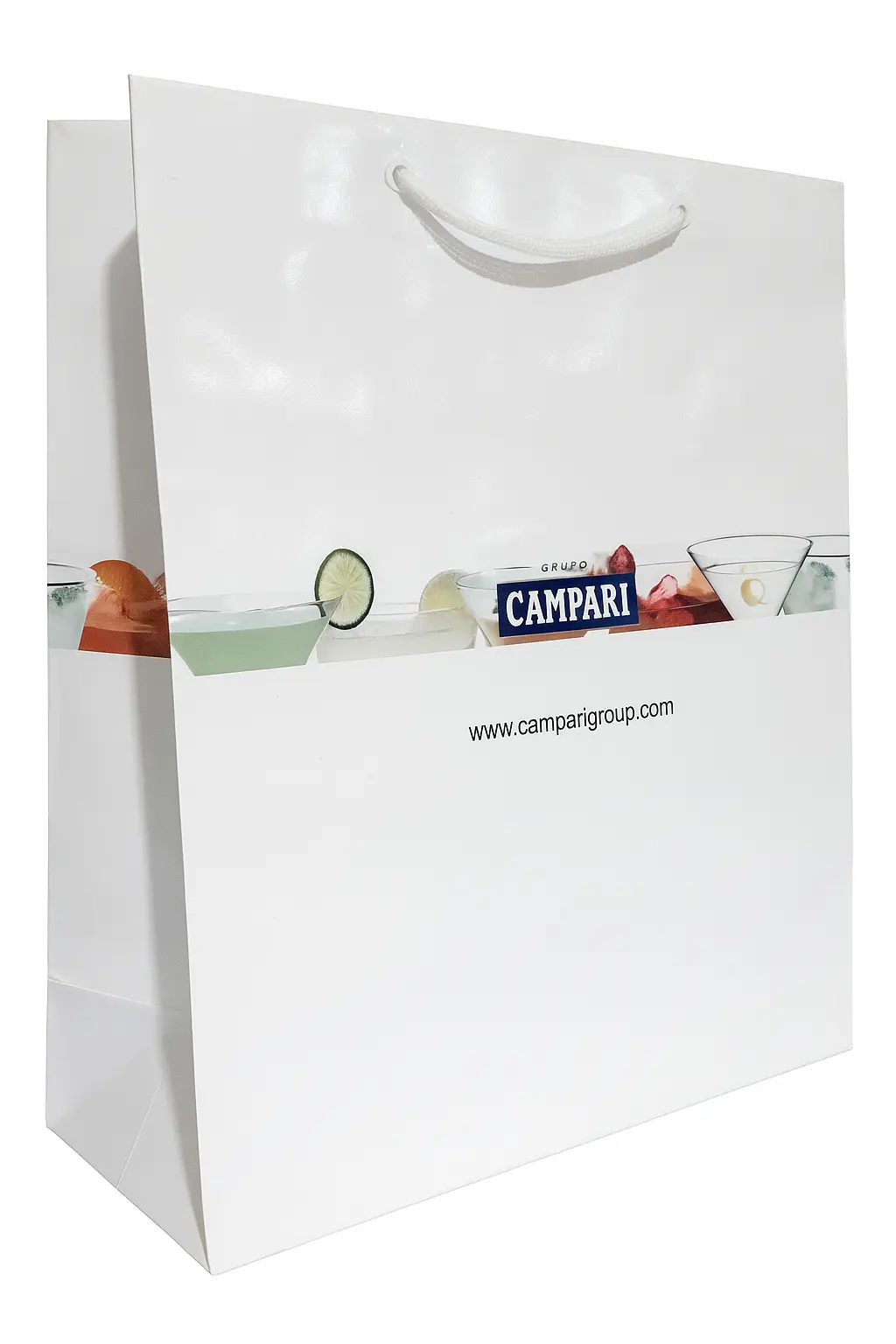 Sacola de papel Offset reforçada para duas garrafas de vinho