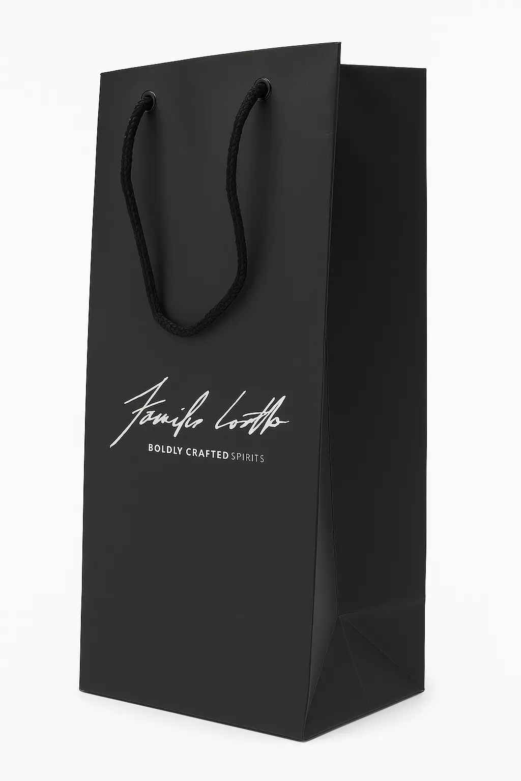 Sacola de papel Offset para uma garrafa de vinho com alça de nylon